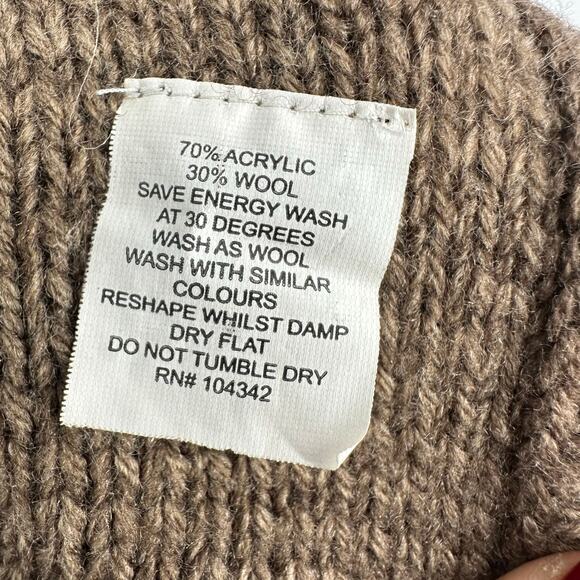 Sweater Cardigans Womens M Open Cardigan Wool  Brown Fringe Long Sleeve Boho - Picture 5 of 11